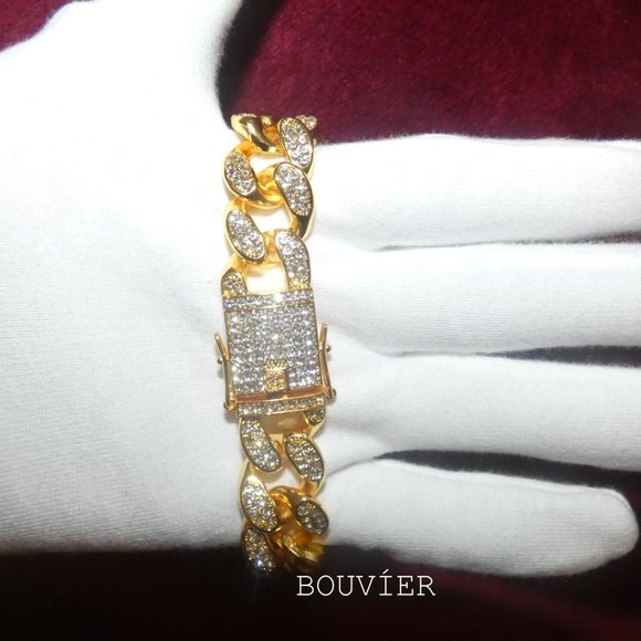 18K Gold Diamond 20mm Miami Cuban Link Bracelet - Picture 2 of 2